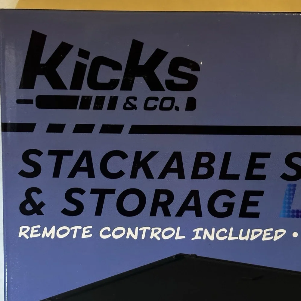Kicks & Co Stackable Sneaker Storage LED Box USB Powered Remote Fits Up To 13.5